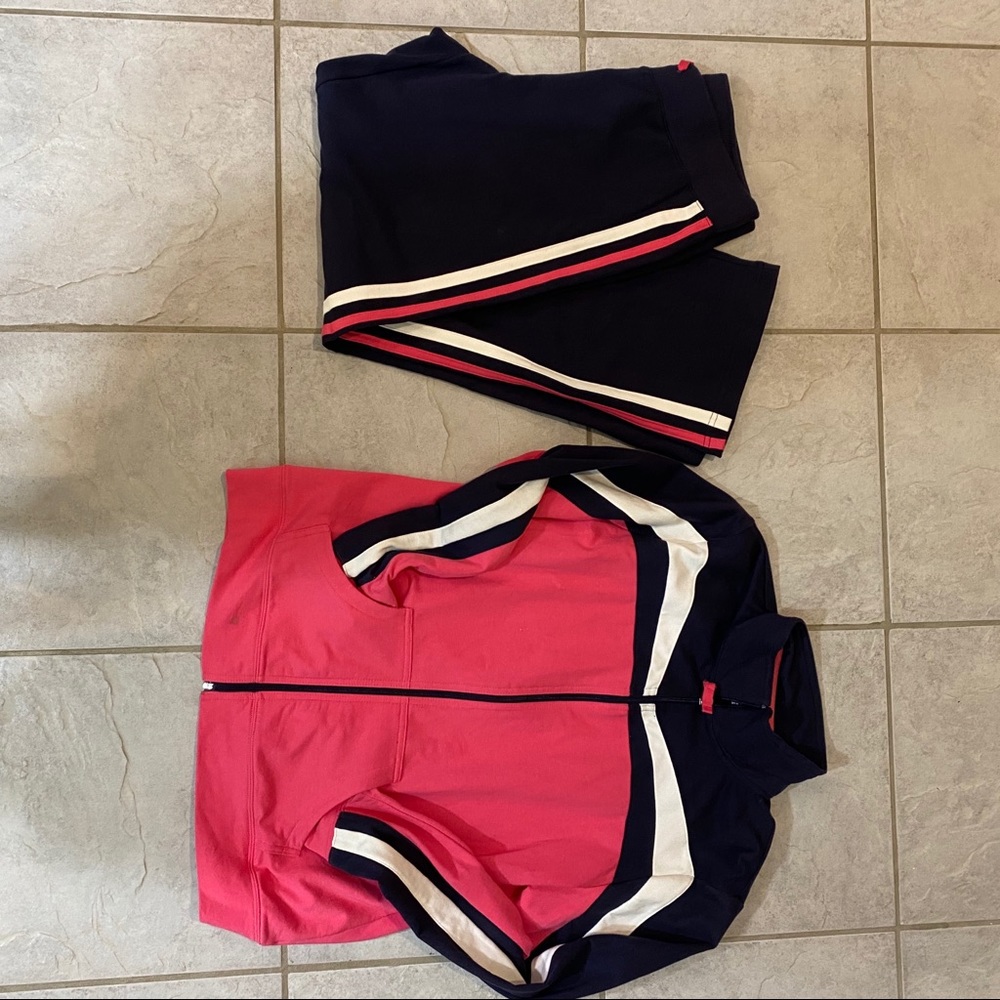 Women's Pink and Navy Track Suit